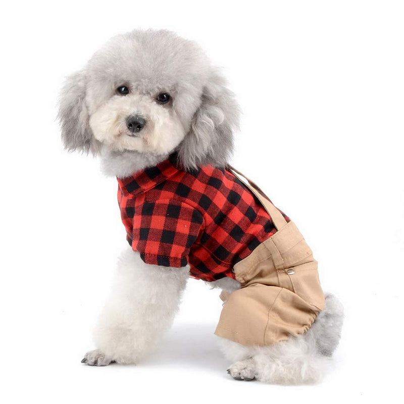 SMALLLEE_LUCKY_STORE Dog Outfits,Dog Christmas Clothes 1 Red XS(chest 11.0in;back 7.85in;for pet 1-3lbs) - PawsPlanet Australia