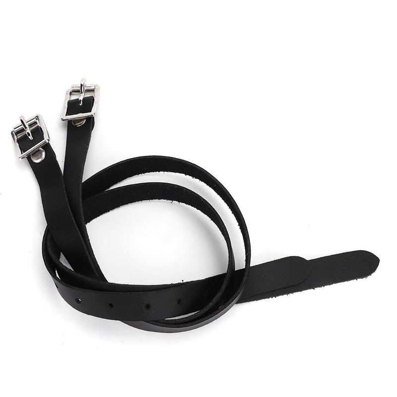 Lengthen Stirrup Leathers with Stainless Steel Buckle Horse Tool Accessories 50cm Black,1 Pair - PawsPlanet Australia