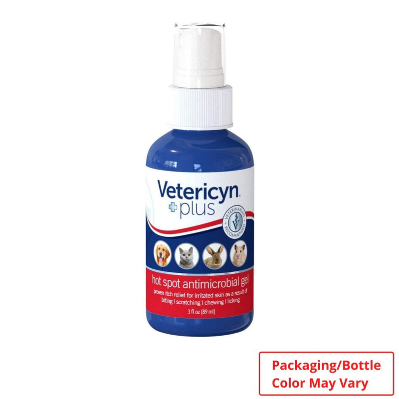 Vetericyn Plus Hot Spot Hydrogel. Soothing Relief and Protection for Itchy or Irritated Skin, Rashes and Sores. Safe for Dogs, Cats and All Animals. 3 oz. (Packaging/Bottle Color May Vary) - PawsPlanet Australia