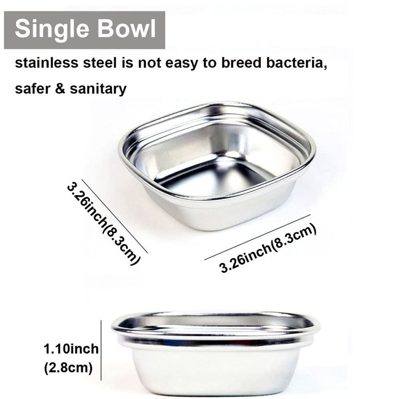 HanryDong Hamster Feeding Bowl for Food and Water, Small Animal Stainless Steel Feeder, Cage Pet Small Dish for Rabbit/Guinea Pig/Hedgehog/Mice/Chinchilla/Kitten 1 bowl - PawsPlanet Australia