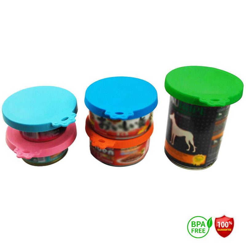 DYBEN Pet Can Covers/Universal BPA Free & Dishwasher Safe/Silicone Pet Food Can Lid Covers 5 pack - PawsPlanet Australia