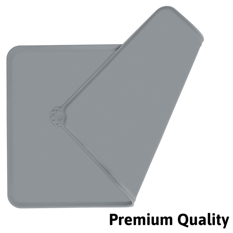 LeashPotato Dog Cat Food Mat Dog Bowl Mat Pet Waterproof Dog Cat Feeding Mat Silicone Non Slip Dog Mat For Bowls (Grey Dog) Grey Dog - PawsPlanet Australia