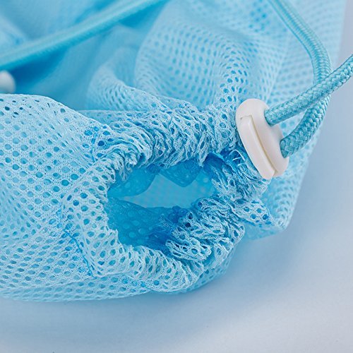 [Australia] - TECH-P Creative Life Adjustable Multifunctional Polyester Cat Washing Shower Mesh Bags Pet Nail Trimming Bags-Blue 