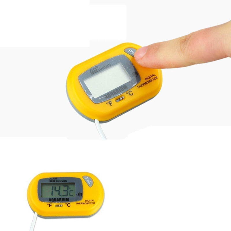 DollaTek 2Pcs LCD Digital Aquarium Thermometer Fish Tank Water Terrarium Temperature - Yellow - PawsPlanet Australia