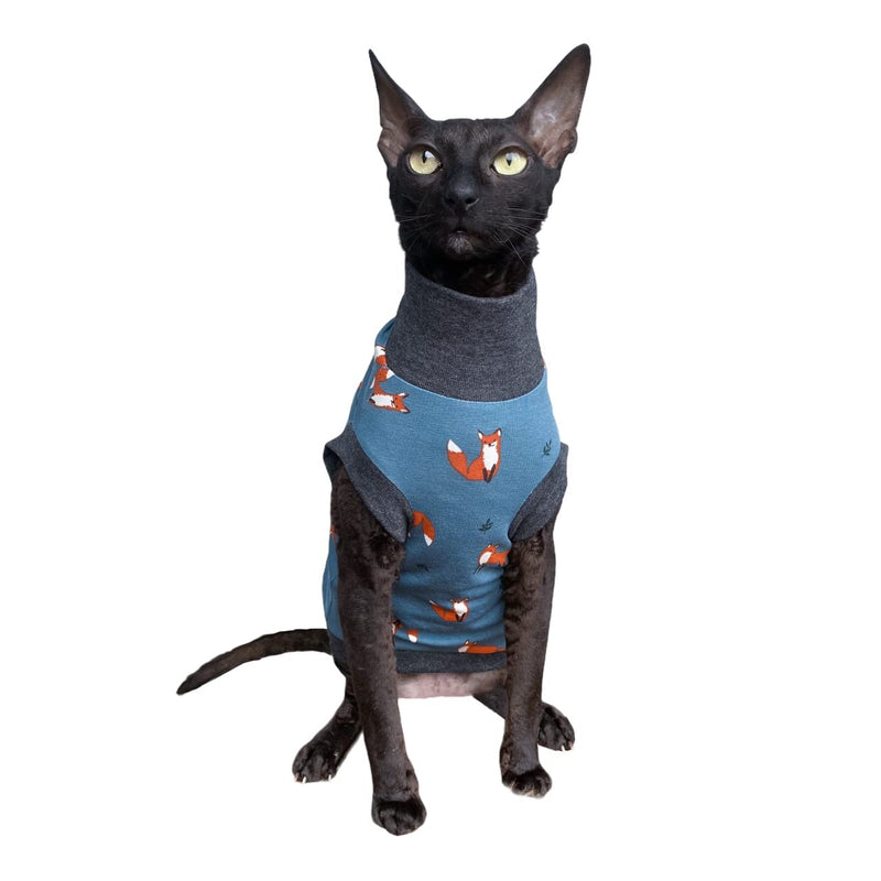 Kotomoda Sphynx Cat's turtleneck FOXES Naked Cat Hairless Cat Clothes (XS) XS - PawsPlanet Australia