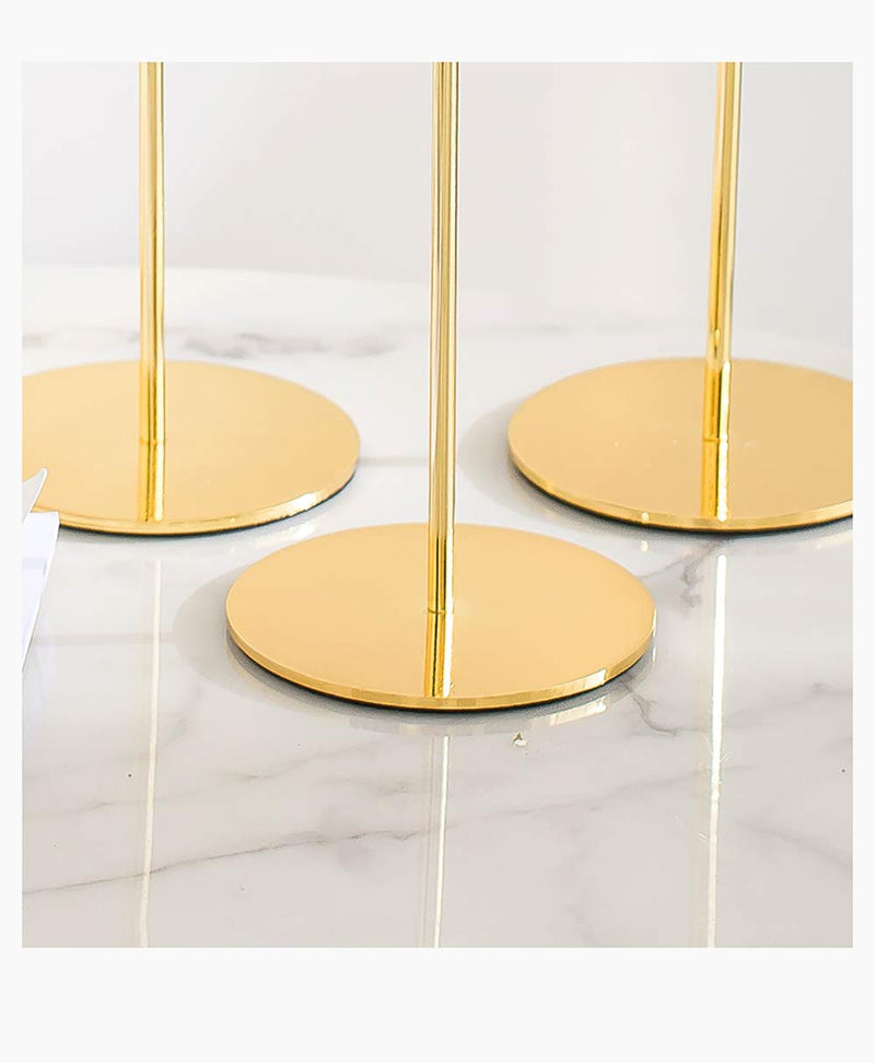 Candle Stick Holders Set of 3 Decorative Candlesticks for Taper Candles Wedding,Dinning,Party Gold (Small candlesticks:4 inch×9.5 inch) - PawsPlanet Australia