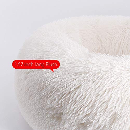 [Australia] - TINTON LIFE Luxury Faux Fur Pet Bed for Cats Small Dogs Round Donut Cuddler Oval Plush Cozy Self-Warming Cat Bed for Improved Sleep S 19.7x19.7x7.1" Dark grey 