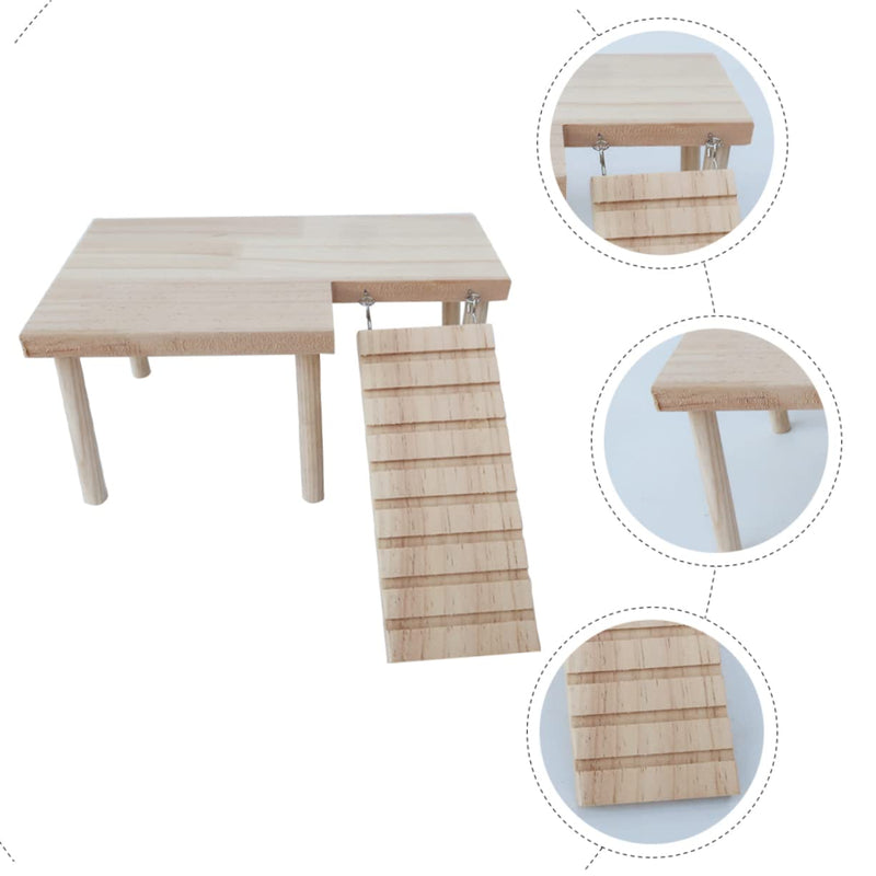 BCOATH Hamster Wooden Platform With Ladder Cat Toy Small Animal Chew Toy Hamster Supplies Small Animals Small Hamster - PawsPlanet Australia