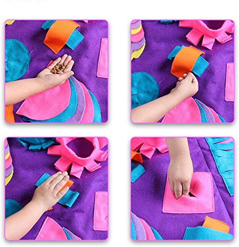 [Australia] - vocheer Dog Snuffle Mat for Small Large Dogs, Machine Washable Training Mats Pet, Activity Mat for Foraging Skill, Stress Release Purple 