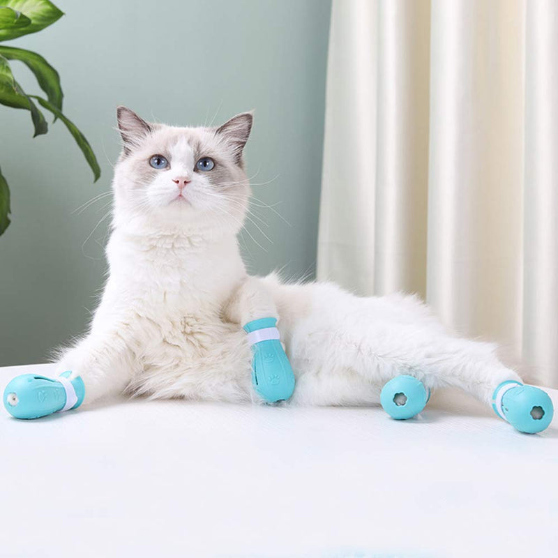 Dzmuero Pet Shoes,4PCS Cat Shower Boots,Multifunctional Cat Foot Cover,Cat Anti-scratch Boots Rubber Nail Cover Precaution Scratch Gloves Cat Bathing Precaution Scratch Nail Cover for Cat Injection - PawsPlanet Australia