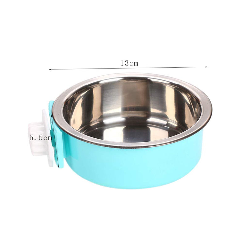 Pet Hanging Bowl 2-in-1 Removable Stainless Steel Food Hanging Bowl for Puppy/Cat, Andiker Pet Bowl Hanging Cage Large Water Food Feeder for Dogs Cats (small, blue) small - PawsPlanet Australia