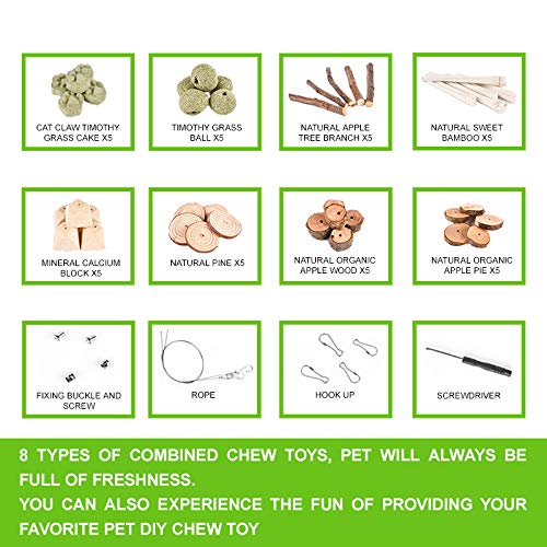 [Australia] - PETLAOO DIY Rabbit chew Toys, Chew Treats, Make a Unique chew Toy for Small Animals, Suitable for Rabbits, Chinchillas, Guinea Pigs, Hamsters, Chewing/Playing 40 PCS 