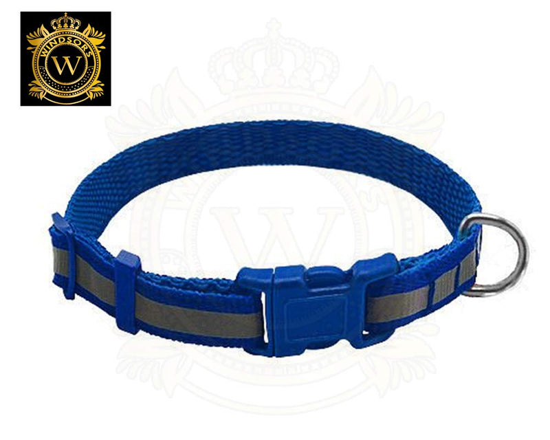 Windsors reflective ★cat ★dog pet collar ✔with bell double-layered ✔soft Nylon for ✔protective sensitive skin designed to ✔reduce pressure on neck with ✔Adjustable, ✔quick release buckle (Blue) Blue - PawsPlanet Australia