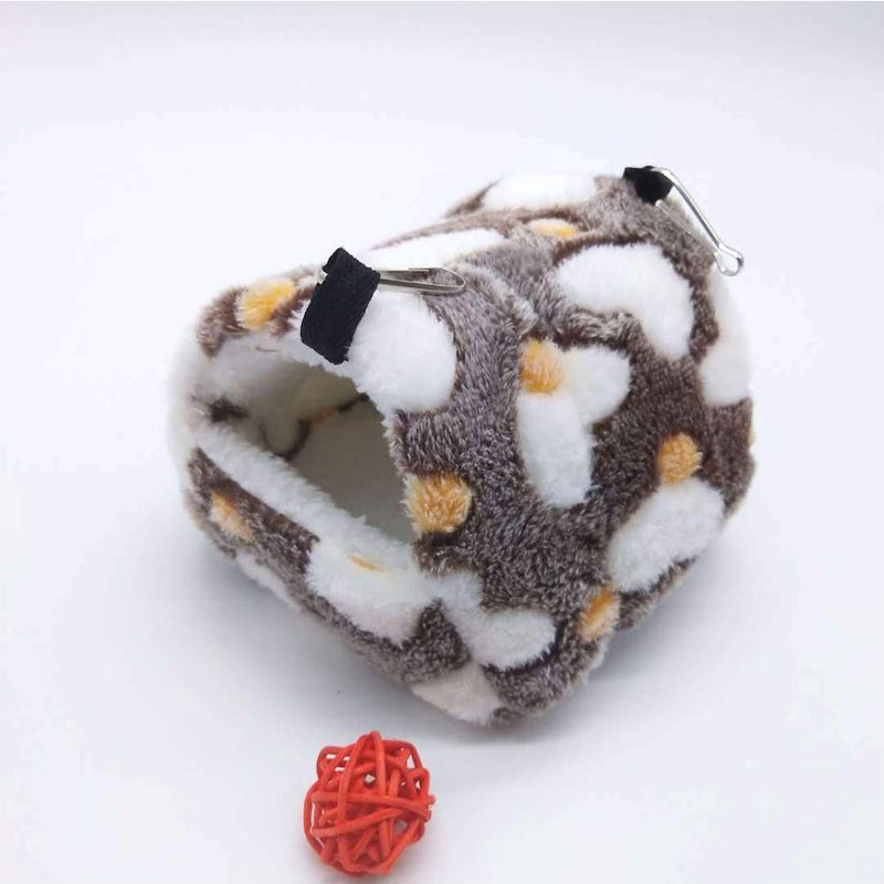 [Australia] - Yu-Xiang Hamster Love Pattern Hammock Chinchillas Warmth Supplies Small Pets Cotton Nest Rat Habitat Nest Mat for Squirrel Hedgehog Guinea Totoro Pig Bed House Cage Nest Hamster Accessories L Brown 