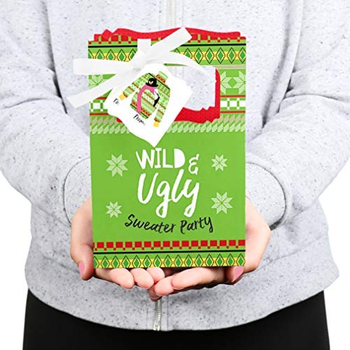 Big Dot of Happiness Wild and Ugly Sweater Party - Holiday and Christmas Animals Party Favor Boxes Gift Bag - Set of 12 - PawsPlanet Australia