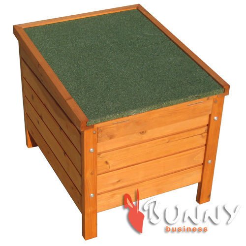 BUNNY BUSINESS Cat/Puppy/Rabbit/Guinea Pig Wooden Hide House, 51 x 44 x 42cm, Natural - PawsPlanet Australia