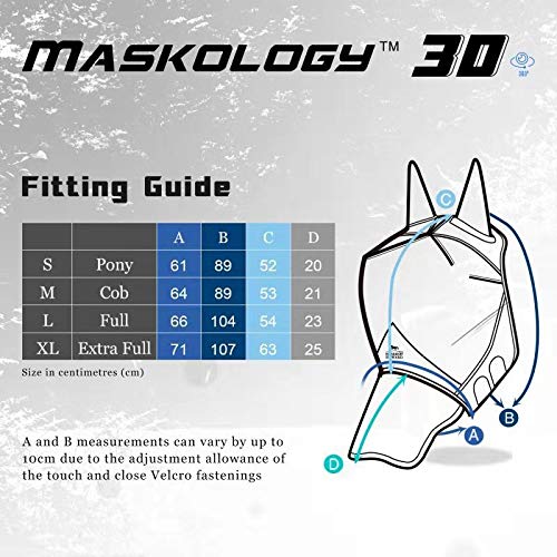 Harrison Howard Maskology 3D Fly mask Half Face Silver Full (L) - PawsPlanet Australia