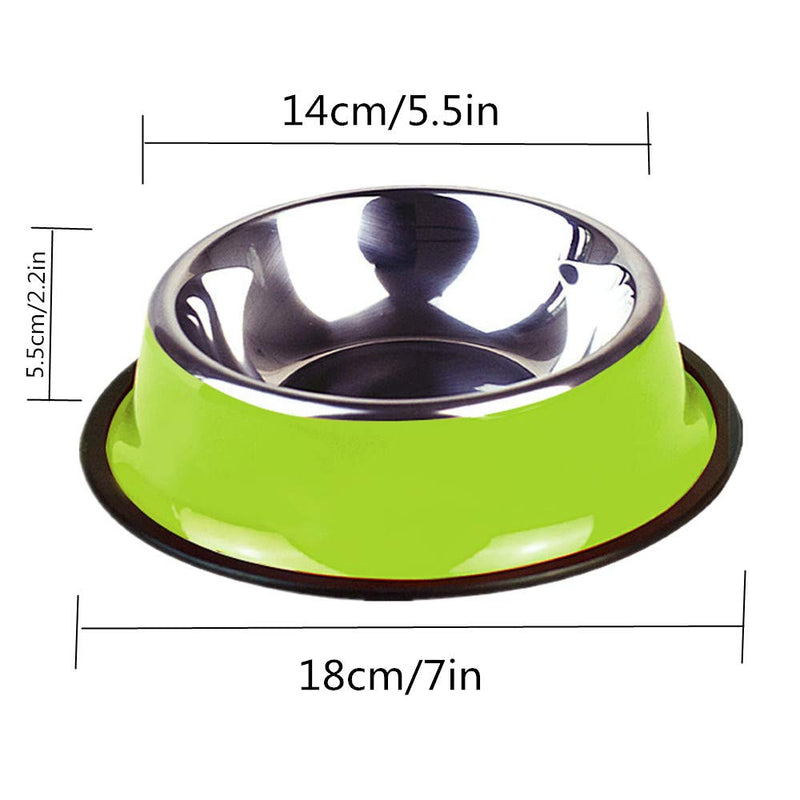 SHUNYOU 2-piece Dog Bowl Stainless Steel Non-slip And Leak-proof Cat bowl, Dog Food Bowl, Multifunctional Food-grade Travel Pet Bowl For Dogs, Pet Bowl For Cats And Dogs (S-18cm) S-18cm - PawsPlanet Australia