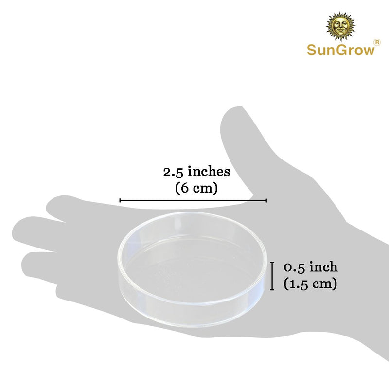 SunGrow Tough Borosilicate Glass Shrimp Feed Dish, 2.5 Inches Wide and 0.5 Inch Deep, Avert Food Spilling, Heavy-Duty, Transparent Basin for Shrimp Food or Fish's Tubifex Worms - PawsPlanet Australia