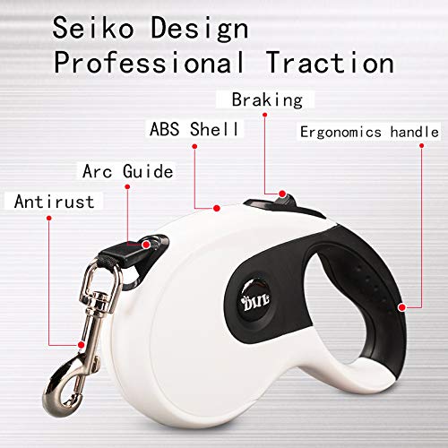 [Australia] - ABC-PET Dog Rope Lead,Duty Retractable Dog Leash with Anti-Slip Handle,Dog Slip Rope Leash white 16.5ft/5m under 88pounds dog 