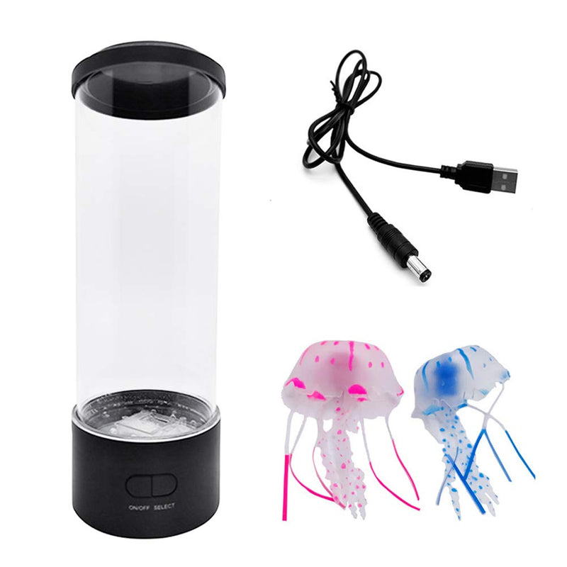 beiyoule Jellyfish Lamp,USB/Battery Powered Jellyfish Lava Lamp, with Remote Control 7 Color Setting Jellyfish Tank Mood Light，Mini Aquarium Night Light with Two Artificial Jellyfishes round - PawsPlanet Australia