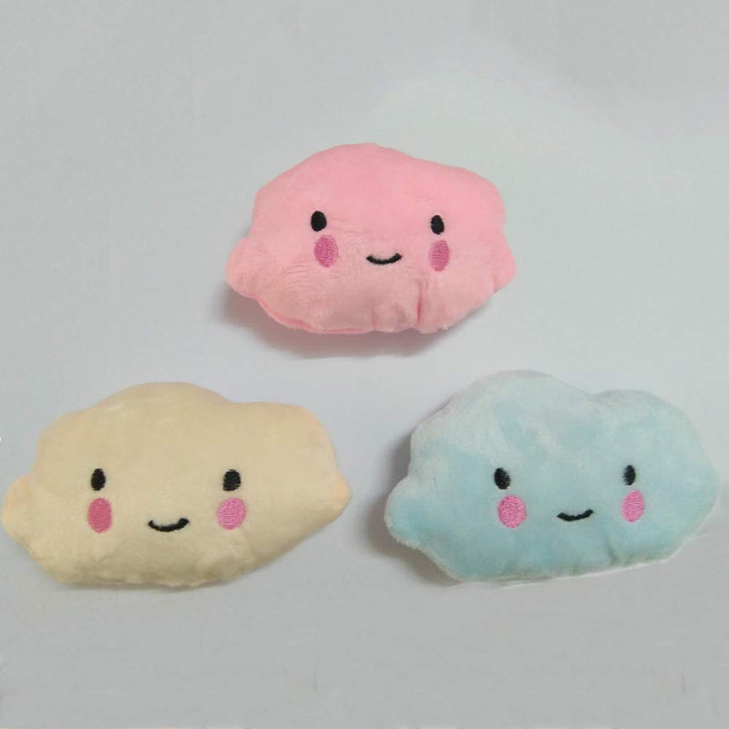 Pet Bite Squeaky Toys Smile Star Cute Stuffed Toys for Dogs Puppy Biting BB Sound Chew Squeaker Cloud Shape Plush Toy for Cats & Small Animals Exercise Entertainment,3 Pack (Cloud) - PawsPlanet Australia
