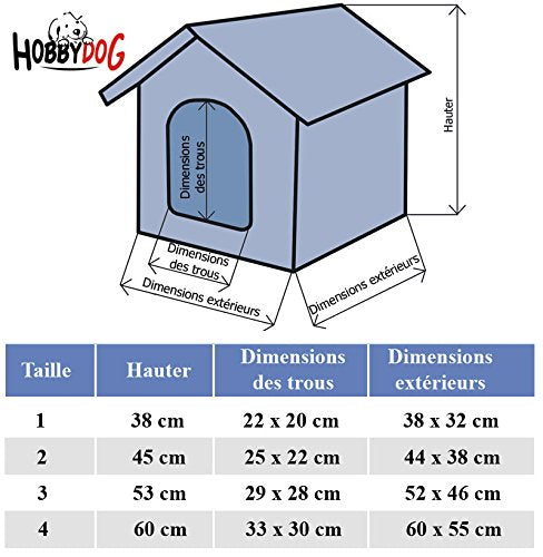 Hobbydog R4 BUDCWP14 Dog House R4 60 x 55 cm Black with Dogs 1.4 kg - PawsPlanet Australia