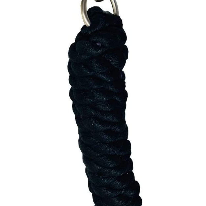 Windsors 2m Length Handmade EcoFriendly Polyester Cotton Lead Rope Plaited Clip Robust Snap 200g Full Cob Pony (Black) - PawsPlanet Australia