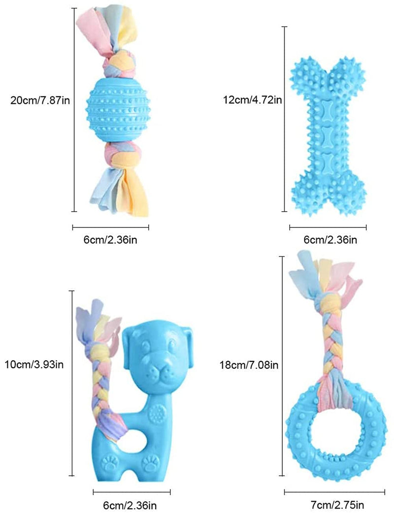 Dog Chew Toys, Camiter 7pcs Dog Puppies Teething Chewing Toy Set with Ball and colorful Ropes, Interactive Pet Toys for Small and Medium Dogs (blue) blue - PawsPlanet Australia