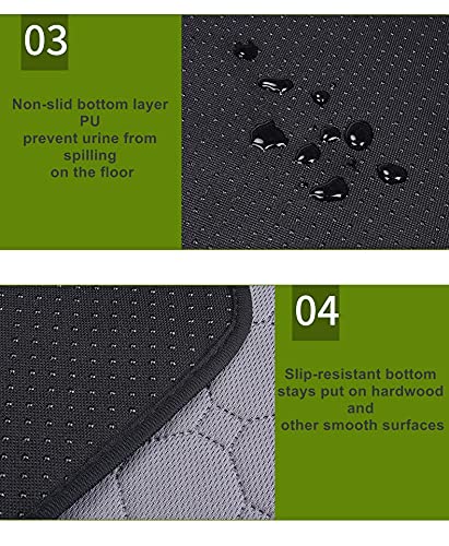 GOSMOO MKT Small Animals Guinea Pig Reusable Pee Pad Bed House Warm Hedgehog Rabbit Bedding Waterproof Puppy Training Pad Fleece Cage Liners with 3 Pocket Hideout 13x19 inch Steel Gray - PawsPlanet Australia