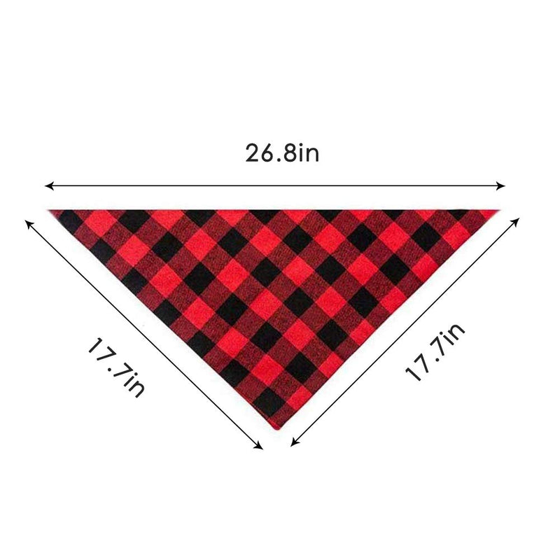 [Australia] - SCPET Plaid Dog Bandana 4 Pack Double Layer Thickening Cotton Bandanas Washable Handkerchiefs Scarfs Triangle Bibs Accessories for Small Medium Large Dogs Puppies Pets 