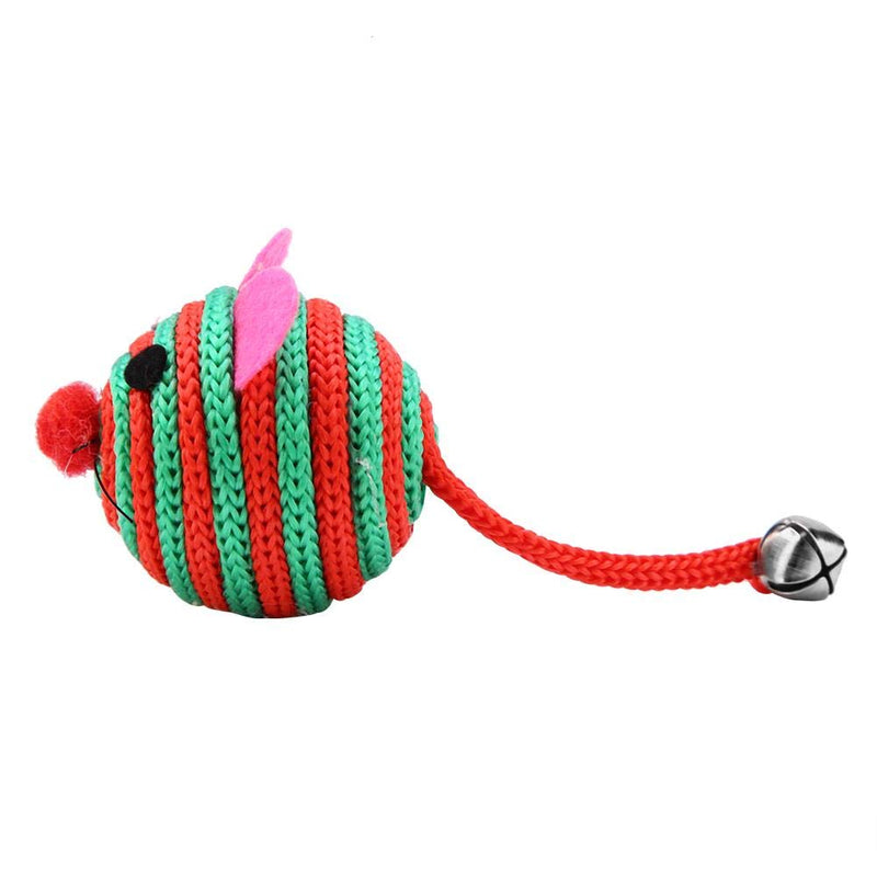 Sheens 5pcs/Set Mouse Cat Interactive Toy Colorful Nylon Rope Round Ball Mouse with Long Tail Fun Training Toy Random Color - PawsPlanet Australia