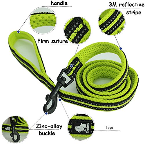 [Australia] - Creation Core Reflective Dog Leash Durable Padded Pet Leash Strap for Puppy Pet Leash Rope 3.6Ft Length, 1" Width Pink 