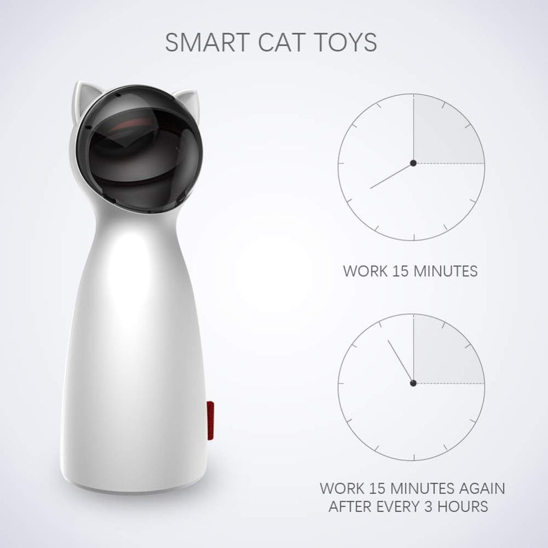 [Australia] - Automatic Cat/Dog Toy - Pet Feathers cat toys - pets Toys Wicked Balls - USB Charging or AA Battery Operated, Interactive Cat Chase Toy - Auto Shut Off and Silent - Kitten/Dog Owner's Gift Idea cat laser toy-white 