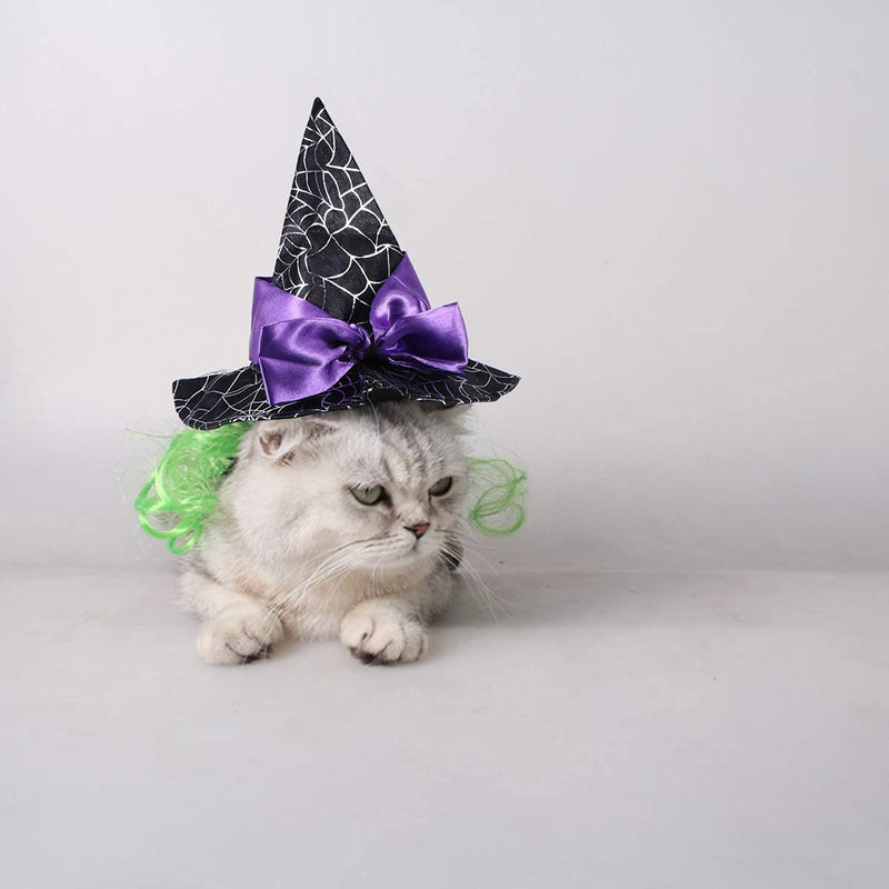 Halloween Cat Hat Costumes Dog Decoration Cloth Witch Mini Hat Pet Cosplay Costumes with Adjustable Rope Suitable for All Pet - PawsPlanet Australia