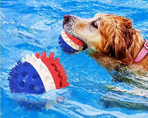 KLNH Radical Chew Dog chew Toy Suction Cup Dog chew Multifunctional Educational Toy Interactive and Clean Teeth Dog Exercise Dog Leash Toy Dog Ball with Squeaker Large Dog Toy Blue_red - PawsPlanet Australia