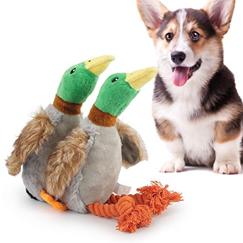 Nlager 2Pcs Dog Squeak Toys, 2-in-1 Interactive Toys for Chewers, Octopus Duck Design Durable Squeaky Animal Chew Toys Interactive Squeaker for Small/Medium/Large Dogs - PawsPlanet Australia