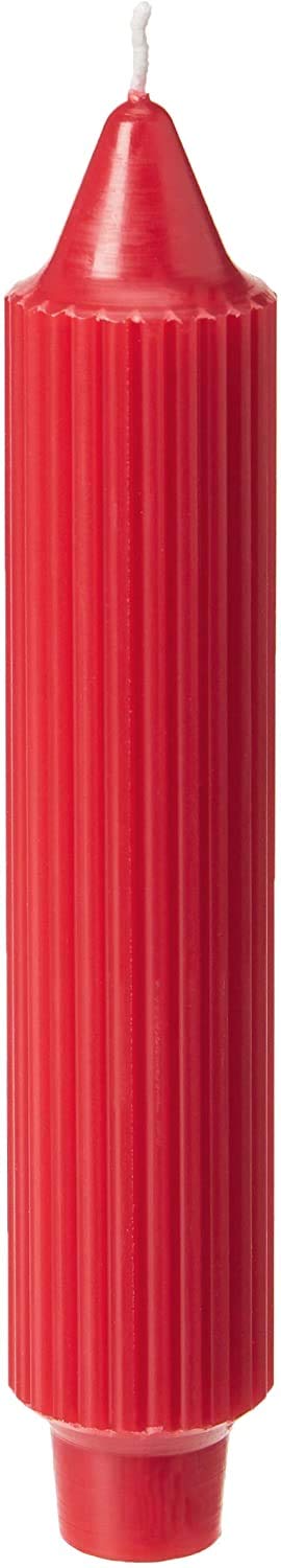 Root Unscented Grecian Collenettes Dinner Candles, 7-Inch Tall, Box of 4, Red 7-Inch Grecian Collenette - PawsPlanet Australia