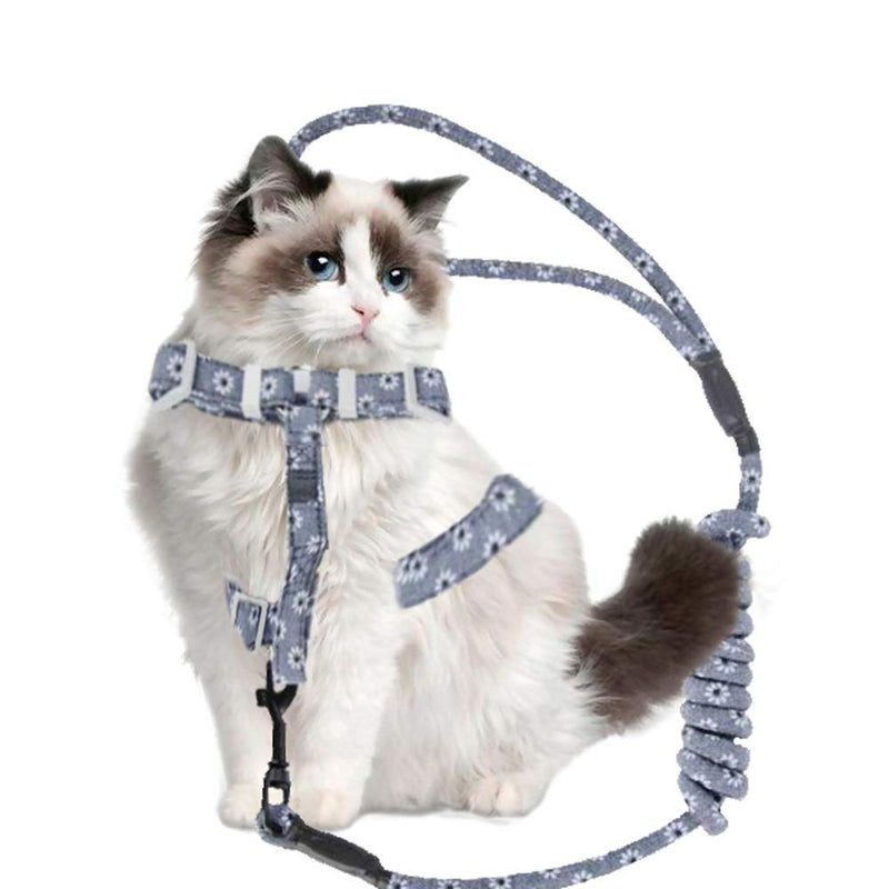 Cat Harness with Lead, Adjustable Harness Lead Set, Fit for Small Medium Kittens, Pet Outdoor Walking, Floral Design - PawsPlanet Australia