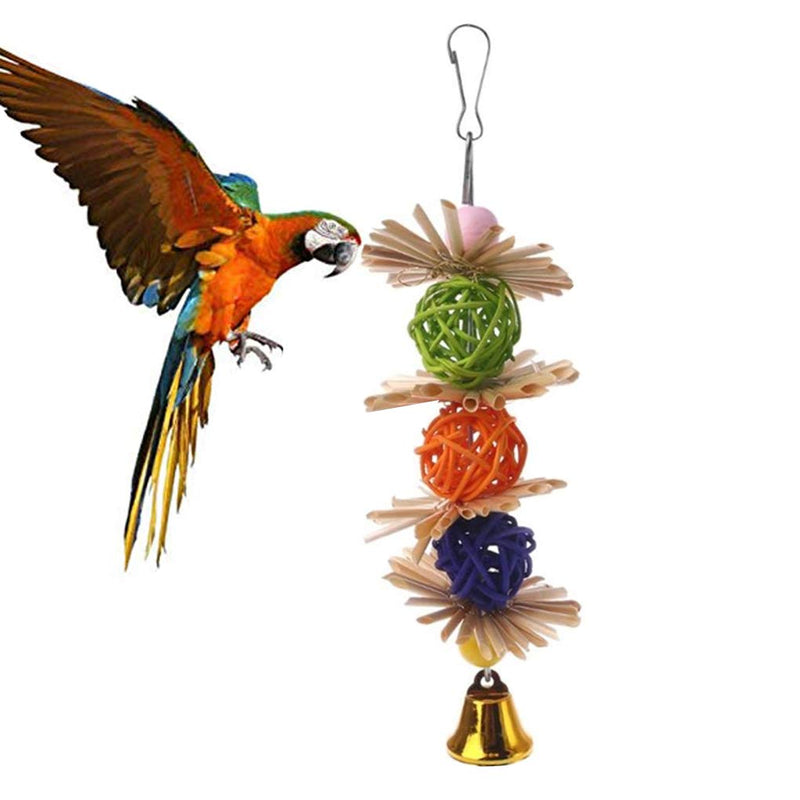 5 Pcs Bird Perches Cage Toys Hanging Bell Swing Chewing Toys Wooden Ladder Hammock for Small and Medium Parrot Birds, Cockatiels, Conures, Macaws, Finches - PawsPlanet Australia