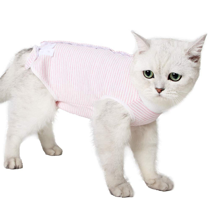 Dotoner Cat Professional Recovery Suit, Surgical Recovery Shirt for Abdominal Wounds Bandages Cone E-Collar Alternative for Cats After Surgery Medical Suit Soft Pets Clothing Indoor (S, Pink) S - PawsPlanet Australia