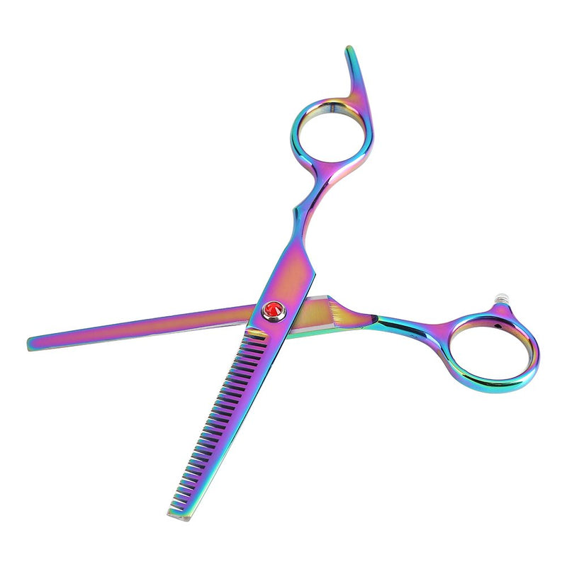 Pet Grooming Scissors Set, 5 Pcs Professional Pet Trimmer Kit Colorful Stainless Steel Dog Cat Hair Thinning Cutting Scissors with Curved Scissors Grooming Comb - PawsPlanet Australia
