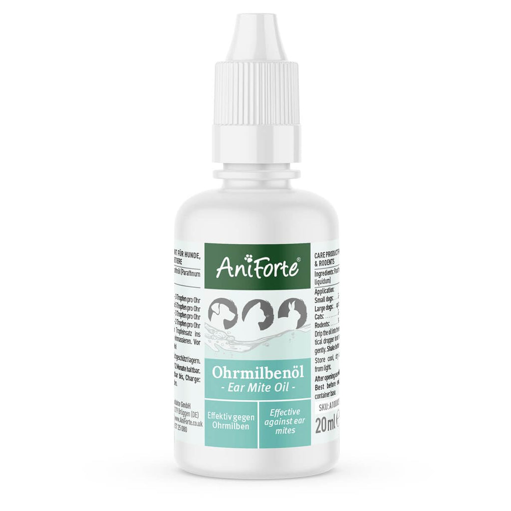 AniForte ear mite oil for dogs, cats, rodents, pets 20ml - gentle care for ear mites, ear drops mites, itching in the ear, discharge 20 ml - PawsPlanet Australia