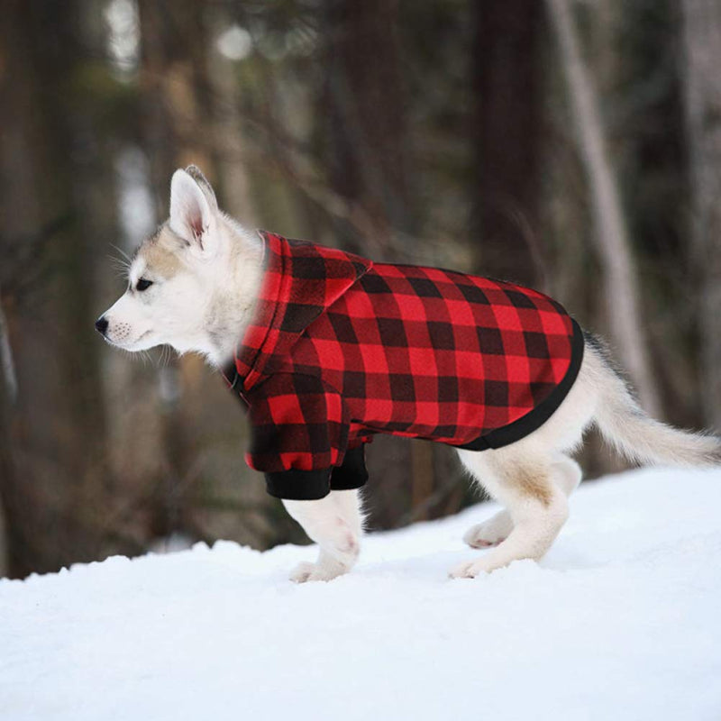 Blaoicni Plaid Dog Hoodie Sweatshirt Sweater for Medium Dogs Cat Puppy Clothes Coat Warm and Soft XL - PawsPlanet Australia