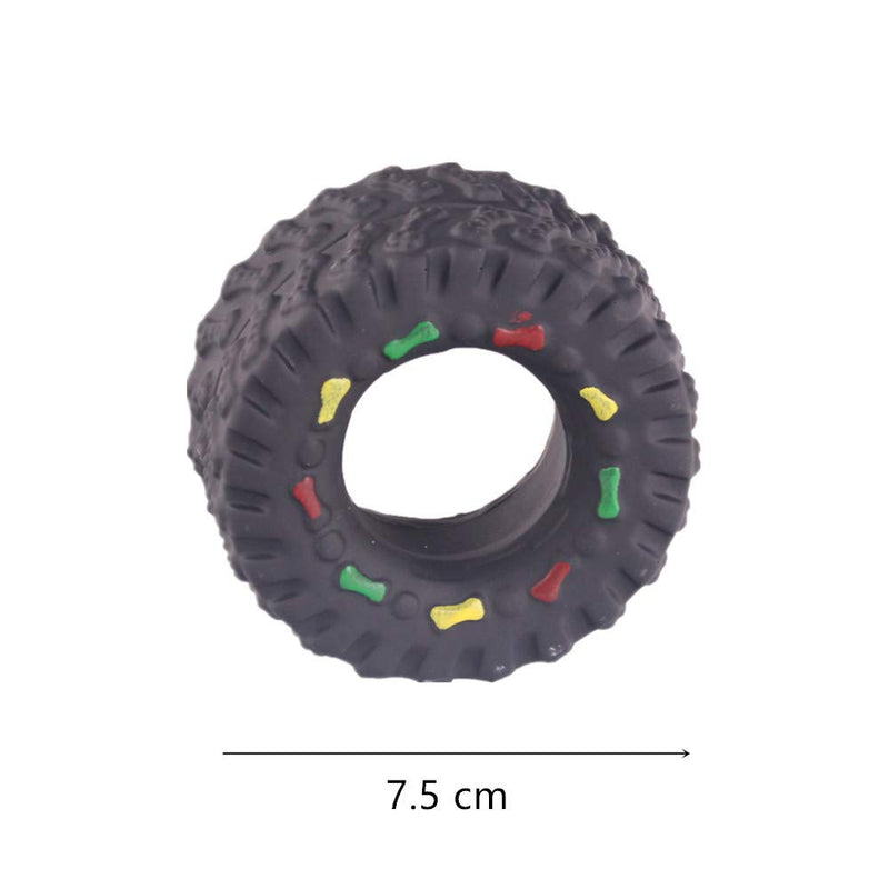 2 Pcs Rubber Pet Chew Toy Sounding Tires Decompression Toy for Small Dog Molar - PawsPlanet Australia