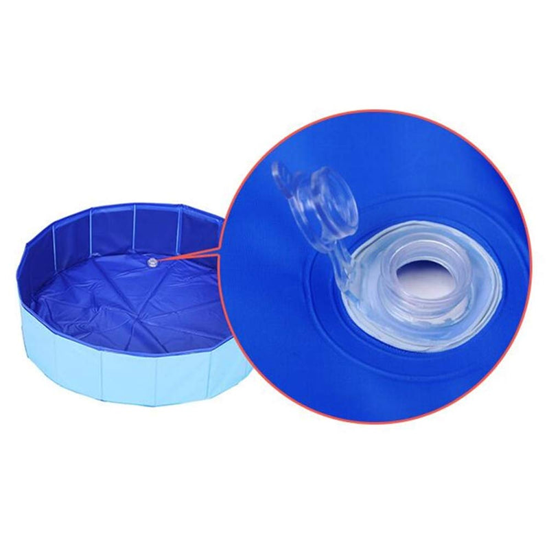 Ruick Folding Dog Pool - Pet Bath Pool, Swimming Pool for Dog Folding Kiddie Pool Portable PVC Pet Paddling Bath Tub for Pets (24"*8", Blue) 24"*8" - PawsPlanet Australia