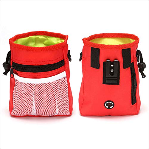 GNB PET Dog Treat Training Pouch Bag with Poop Bag Holder,Collapsible Walking Travel Pet Adjustable Waist Belt Bag,Red - PawsPlanet Australia