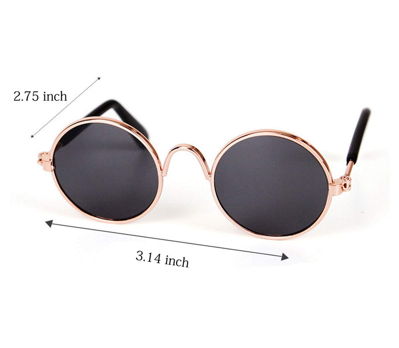 YOAVIP Cat Small Dog Cute Sunglasses Eyewear Photos Props Accessories Cosplay Glasses 4 pack in 2 shape - PawsPlanet Australia