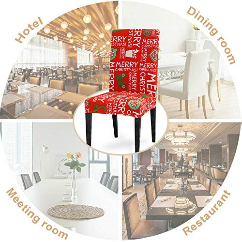 Callenbach 6Pcs Christmas Chair Covers for Dining Room Stretch Removable Christmas Table Decoration Seat Cover Slipcovers for Xmas Restaurant Holiday Festival Party Decor Full Cover - PawsPlanet Australia