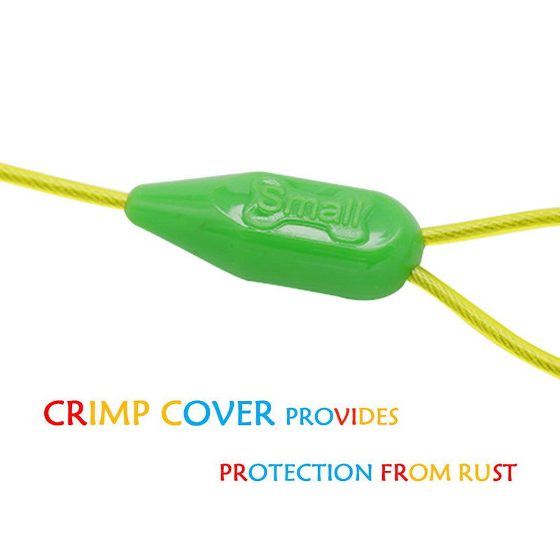Petest Tie-Out Cable with Crimp Cover for Dogs Up to 35/60/90/125/250 Pounds, 15ft 25ft 30ft Length Available 35lbs25ft Green & Yellow - PawsPlanet Australia